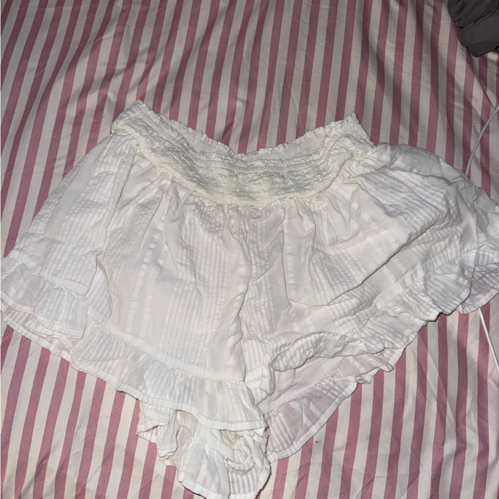 Women's White Ruffled Shorts - Aerie